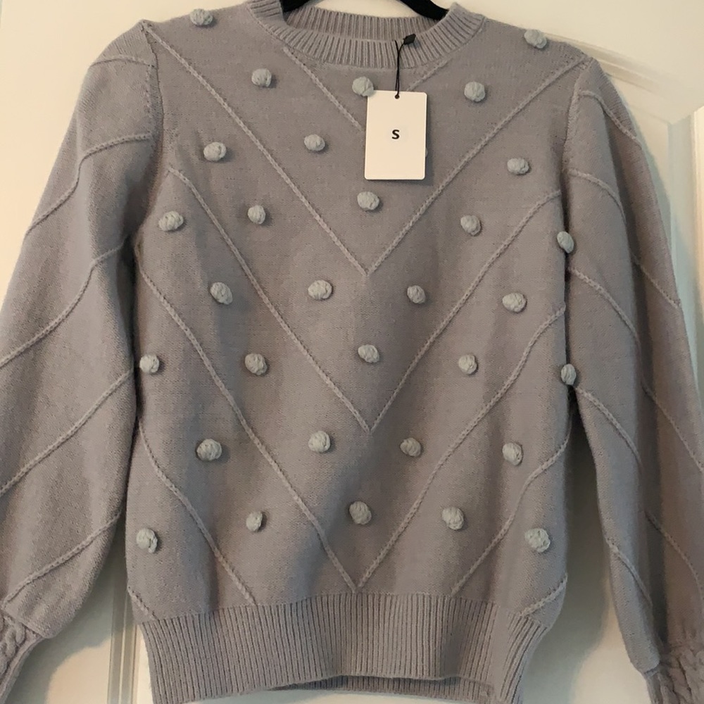 Grey Dot Sweater Size S - Picture 2 of 6